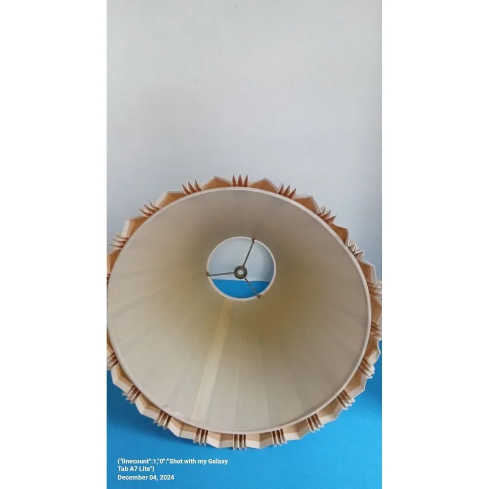 Vintage Pleated Lamp Shade‎ Conical Cream White Traditional Table Lamp Lighting